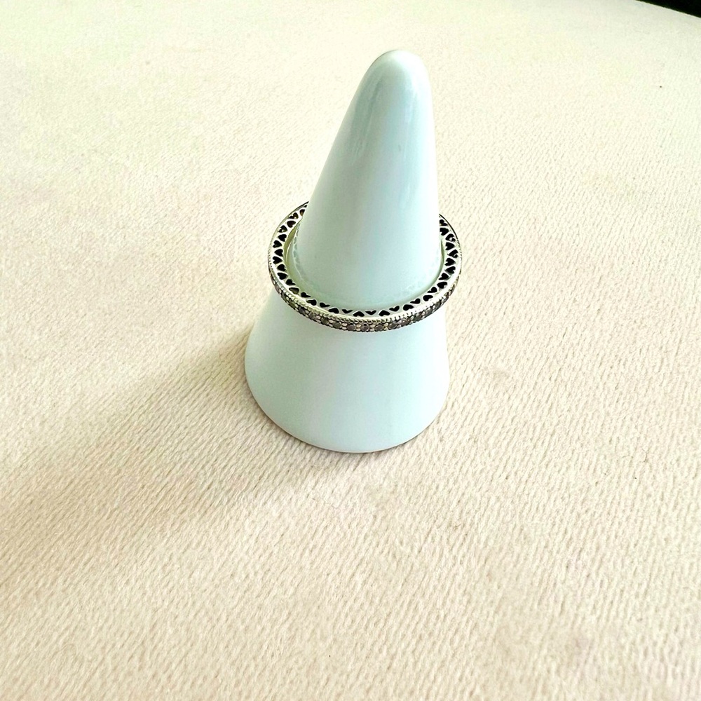 Pandora Sparkle & Hearts Ring, sterling silver.